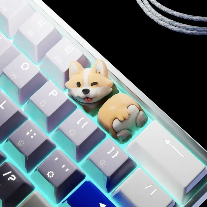 Corgi-Tastenkappe, Tierparty, mechanische Tastatur, kreativ, niedlich, 3D-Relief-Tastenkappe, Geschenk, Tastatur, Maus, Zubehör, Computer, Büro Image