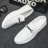 HKDQ Minimalistische Herren-Loafer, bequeme Leder-Freizeitschuhe für Herren, rutschfeste Fahrschuhe, Slip-on-Büroschuhe, große Größe 46