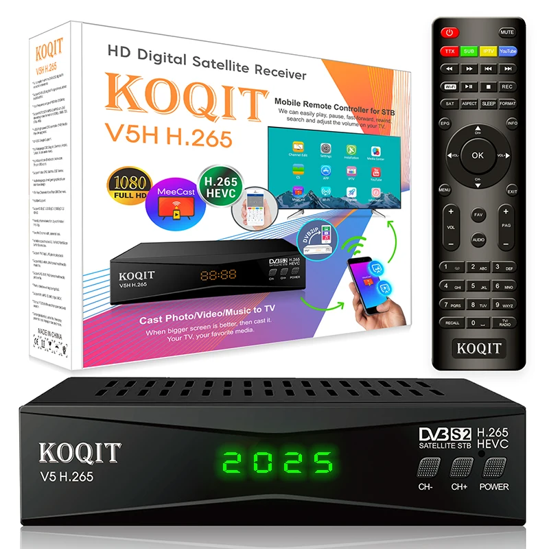 Full HD 1080P H.265 HEVC Decoder Dvb-s2 Digitaler TV-Satellitenempfänger T2-MI Super Search Finder Rezeptor DVB S2 Image