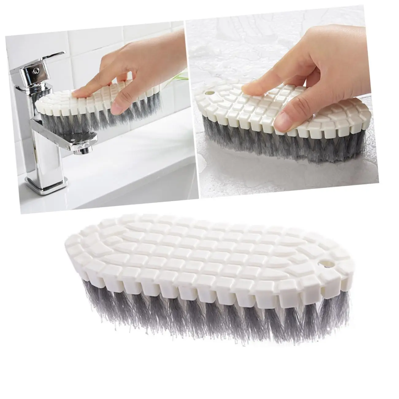 Multifunktionale Wäsche-Badebürste, Küchenreiniger, Bodenschrubber, Bürste für keinen toten Raum, Badewannen-Reinigungswerkzeug Image