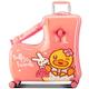 AO WEI LA OW Kids' Lightweight Ride on Luggage with Spinner Wheels & Foldabe Design, Pink, 24"+ Aged 3-12 Toddler, Pink Rabbit