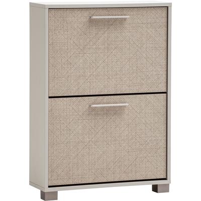 Schuhschrank SCHILDMEYER "Edno Schuhschrank, Breite 59 cm", cremebeige, B:59,8cm H:85,2cm T:19,5cm, FSC-zertifizierter Holzwerkstoff, Schränke, Fronten in Canasta-Dekor mit Korbgeflecht, Platz für 9 Paar Schuhe Image