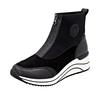Keilsneaker REMONTE, Damen, Gr. 45, schwarz, Textil, Lederimitat, Lacklederimitat, unifarben, modisch, Schuhe, Casual-Boots, Stiefelette, Plateauboots mit Lite´n Soft Ausstattung