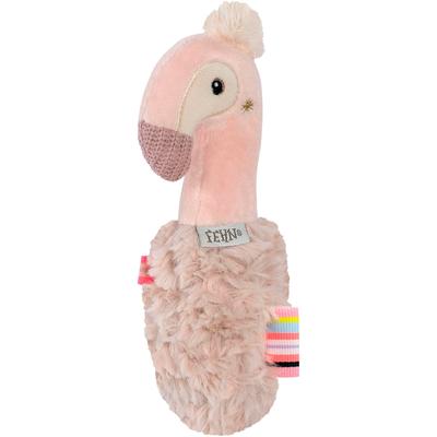 Greifspielzeug FEHN "Lazy, Crazy & Pink, Stabgreifling Flamingo", rosa (rose), Greifspielzeug, KinderB:3,8cm H:4cm L:16cm, Plüsch, Softvelour, B:3,8cm H:4cm L:16cm