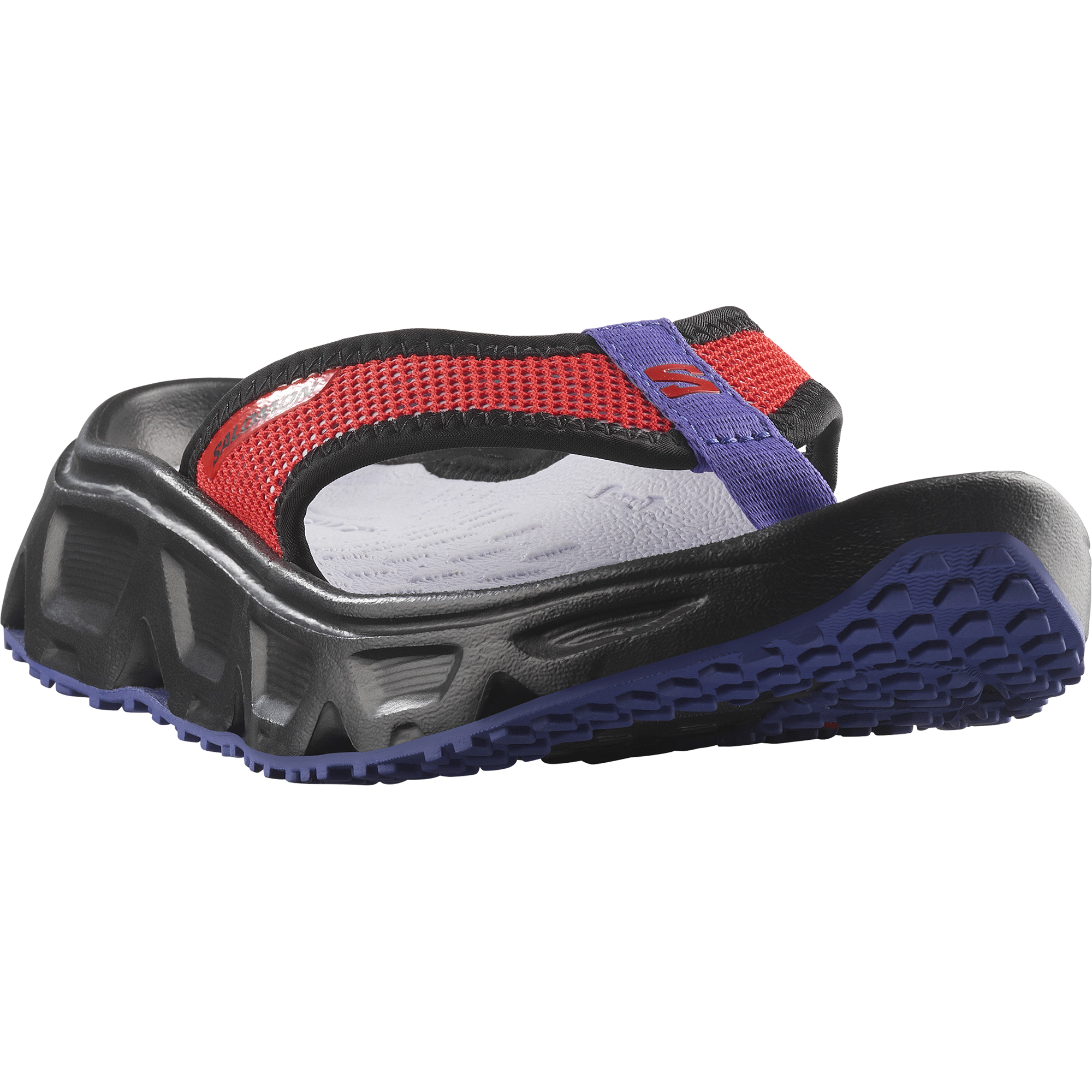 Zehentrenner SALOMON "REELAX BREAK 6.0 W", Damen, Gr. 40,5, schwarz (cosmic sky, schwarz, flame scarlet), Textil, Schuhe Zehentrenner