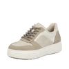 Plateausneaker RIEKER, Damen, Gr. 36, beige (beige, creme), Nubuklederimitat, sportlich, Schuhe, Retro-Sneaker, Schnürschuh, Halbschuh mit Teddyfutter