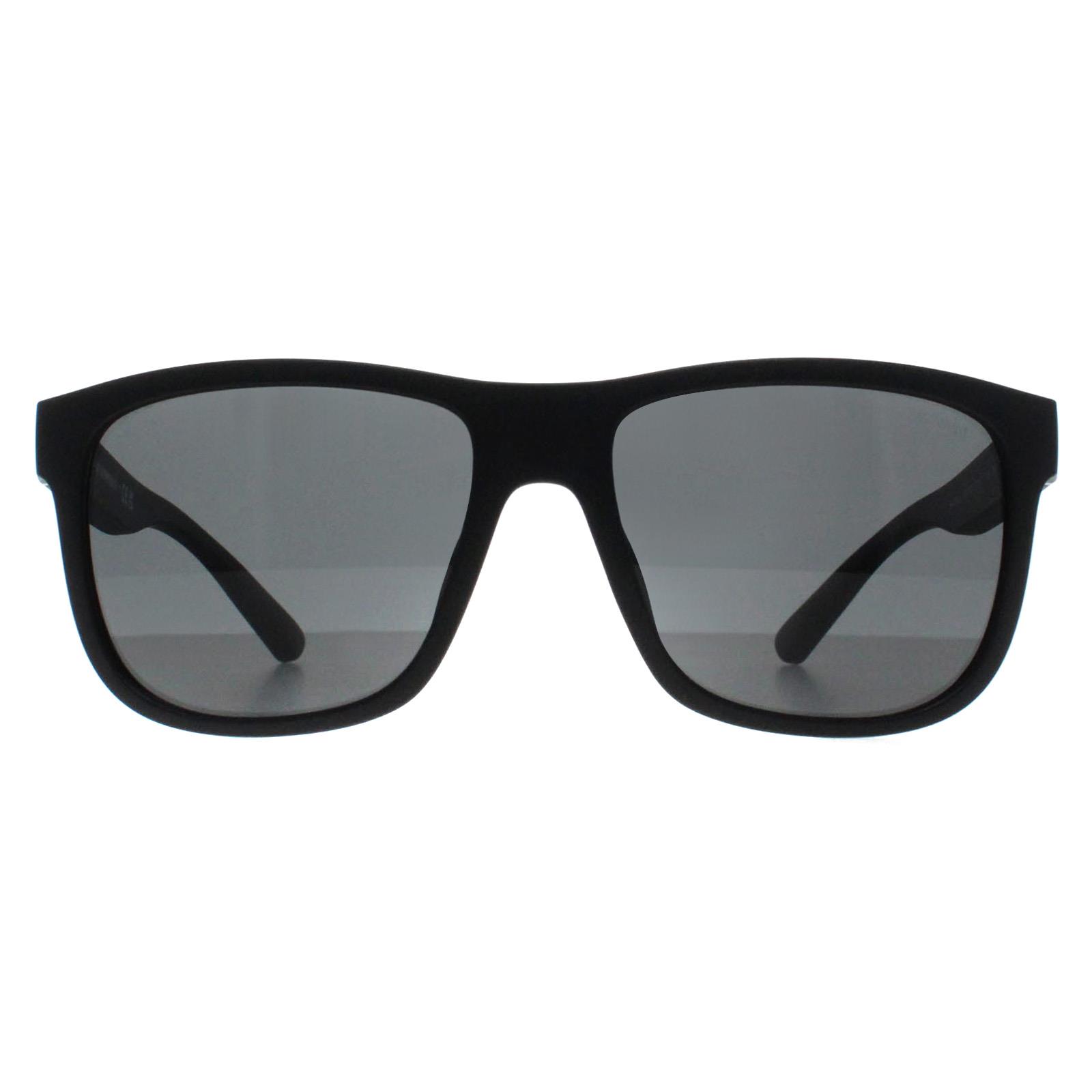 Emporio Armani Rectangle Mens Matt Schwarz Dunkel Grau EA4182U Image