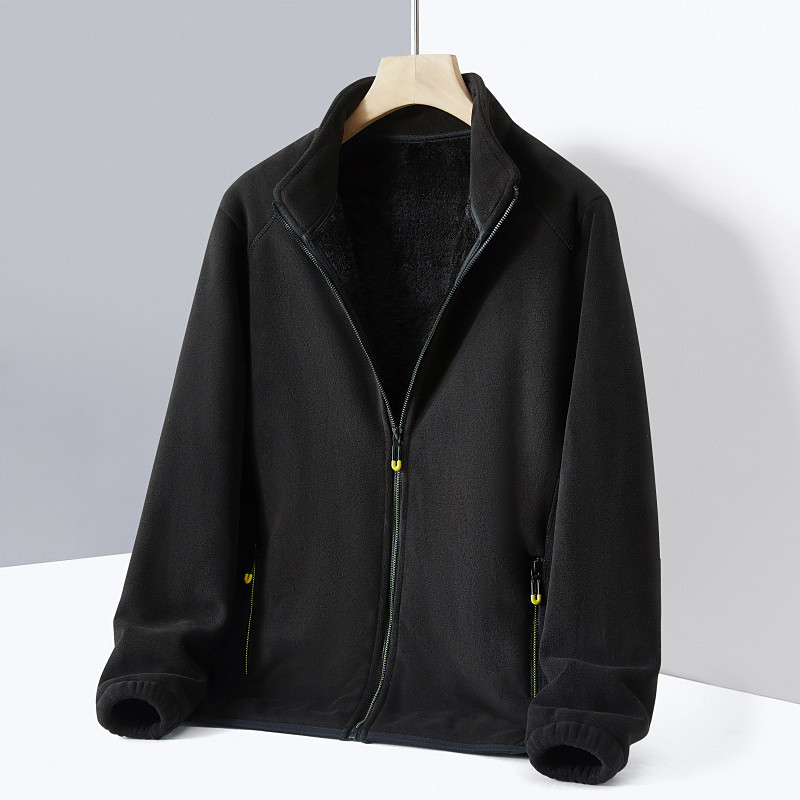 Men's Hoodie Jacket Fleece Jacket Winter Coat Thermal Jacket Winter Autumn / Fall Outdoor Thermal Warm Top Black Dark Blue Grey