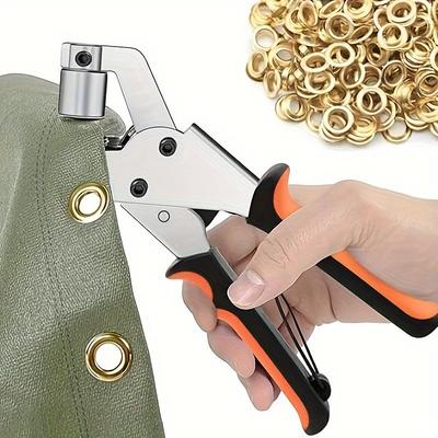 Complete Eyelet Punch Set with 200pcs 10mm Rings - Ideal for DIY Tarpaulin Faux Leather Waterproof Fabric Projects Sewing Crafting Essentials