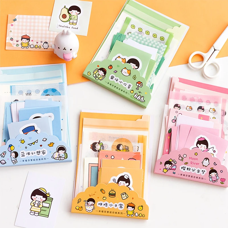 35 Stück Cartoon-Handbuch-Aufkleber, Umschlag, Buchstaben-Set, niedliche Notizen, Studenten-Handbuch-Dekoration Image