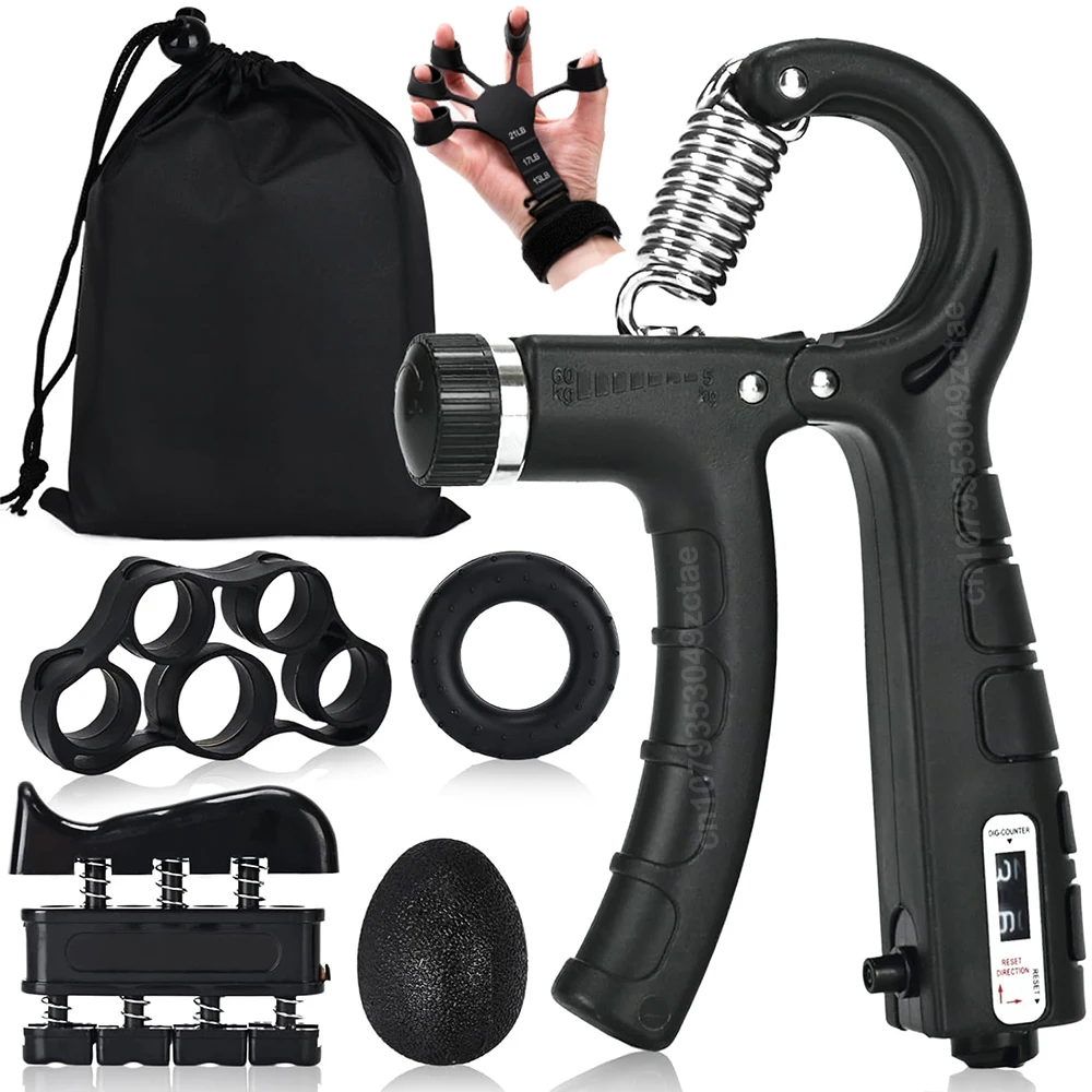 5–60 kg verstellbarer Griffkrafttrainer mit Fingertrainer, Handgriffverstärker für Muskelaufbau und Wiederherstellung von Verletzungen