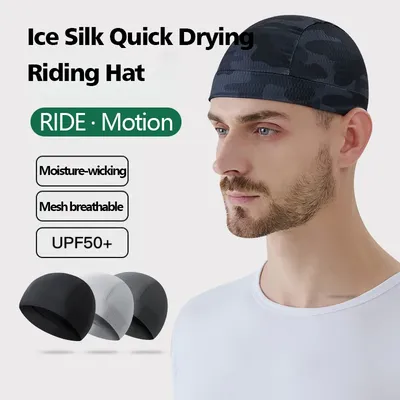 Hat Mesh Fabric Quick Dry Cycling Cap Motorcycle Helmet Liner Bike Summer Riding Anti-Sweat Breathable Hat Cycling Equipment