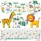 Cartoon Dschungel Tiere Geburtstag Dekoration Geschirr Teller Servietten Tiger Löwe Ballon für Safari Dschungel Geburtstag Party Supplies