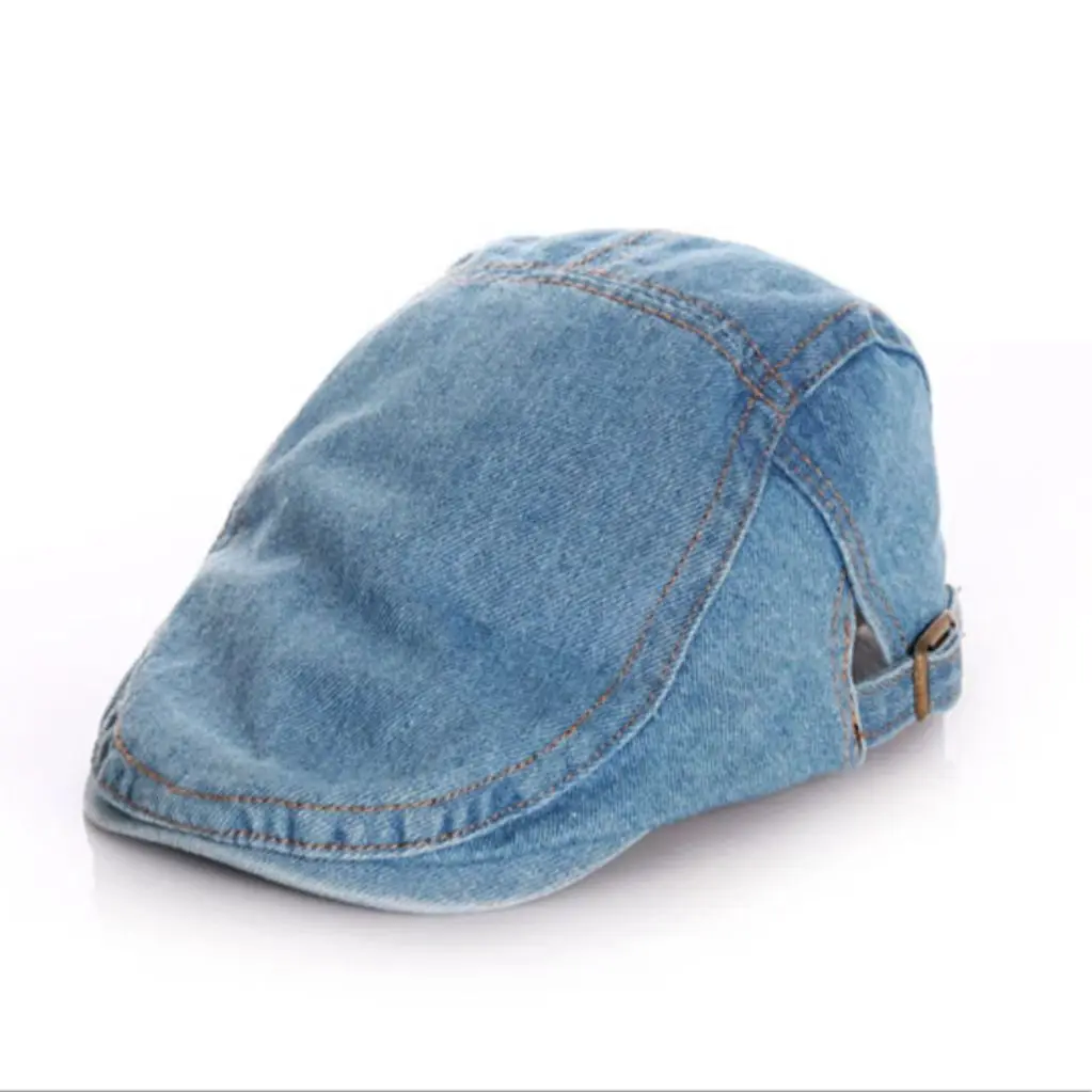 Verstellbare Unisex-Kinder-Denim-Baskenmütze, weich, modisch, für Kleinkinder, Kinder, Efeu-Mütze, Jungen und Mädchen Image