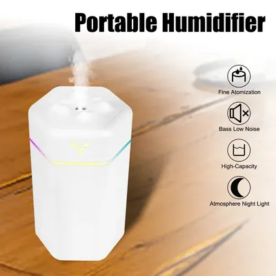 Cool Mist Sprayer Tragbarer elektrischer Luftbefeuchter Mini USB Aroma Diffusor Luftreiniger für Zuhause Auto mit buntem Nachtlicht