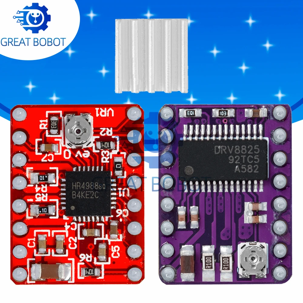 3D-Druckerteile – StepStick A4988 und DRV8825 Schrittmotortreiber mit Kühlkörperträger – Reprap RAMPS 1.4 kompatibel Image