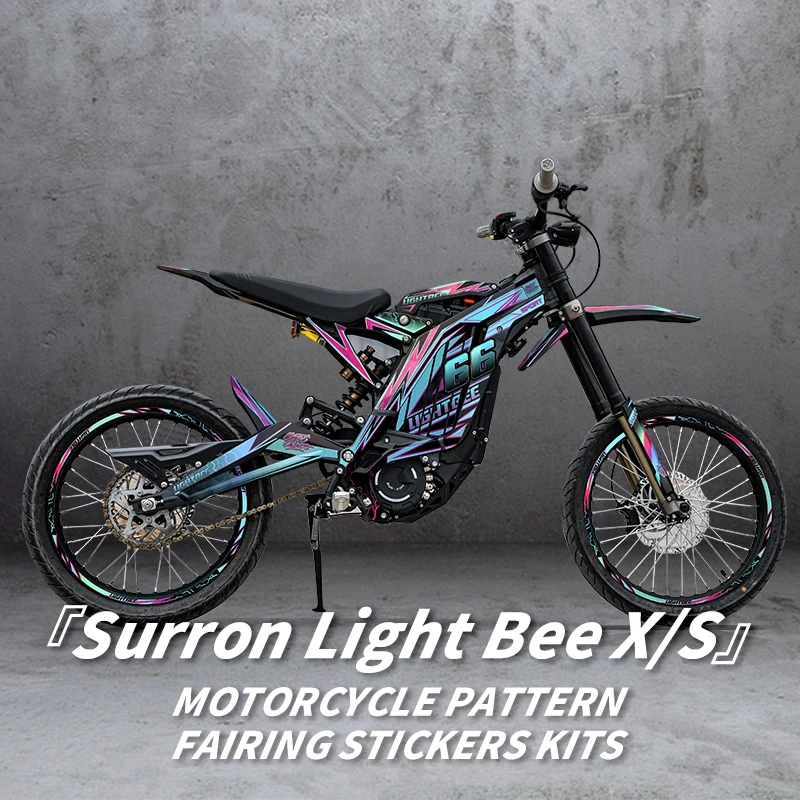Hochglänzende galvanisierte Vinyl-Aufkleber für Surron Light Bee X/S Motorrad – schillernde lichtwechselnde Aufkleber für Verkleidungsstil Image