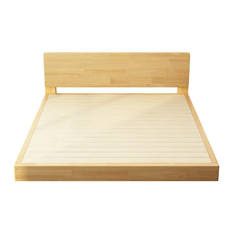 Nordic Voll Massivholz Doppel Tatami Boden Bett Rahmen Kinder Einzigen Kurzen Bett Japanische Moderne Einfache Harte Bord Bett Image