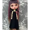 1 Stück dunkelschwarze Stickerei Gothic-Stil 2025 Blythe/Landoudou einteiliges Rosenkleid (passend für Lulu,ymy24,Ob22,24,26,zone, Jenny)