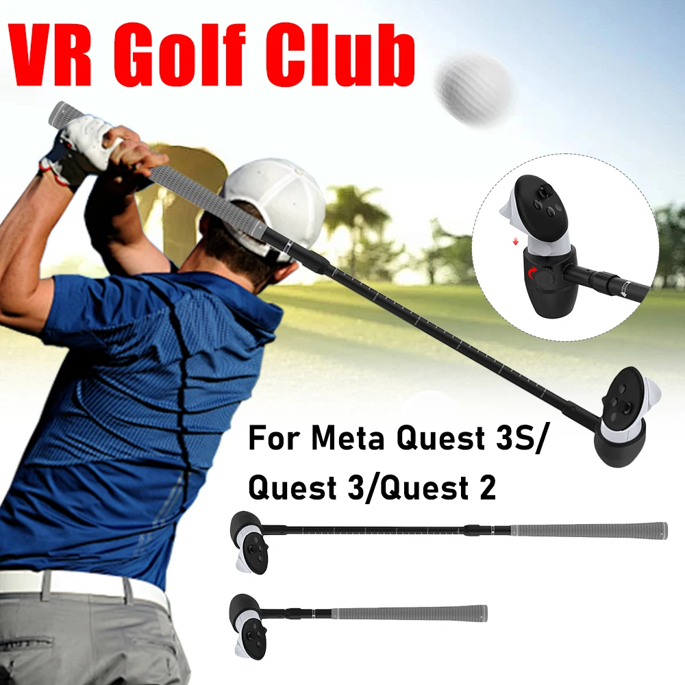 VR Golf Club Befestigung VR Golf Club Grip Einziehbare VR Golf Griff Controller für Meta Quest 3S/Quest 3/Quest 2 Zubehör Image