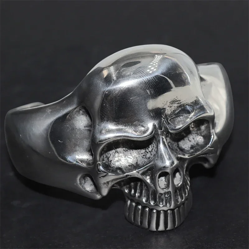Gothic Big Skull Manschettenarmband Armreif für Männer Silber Farbe Modeschmuck Biker Armband