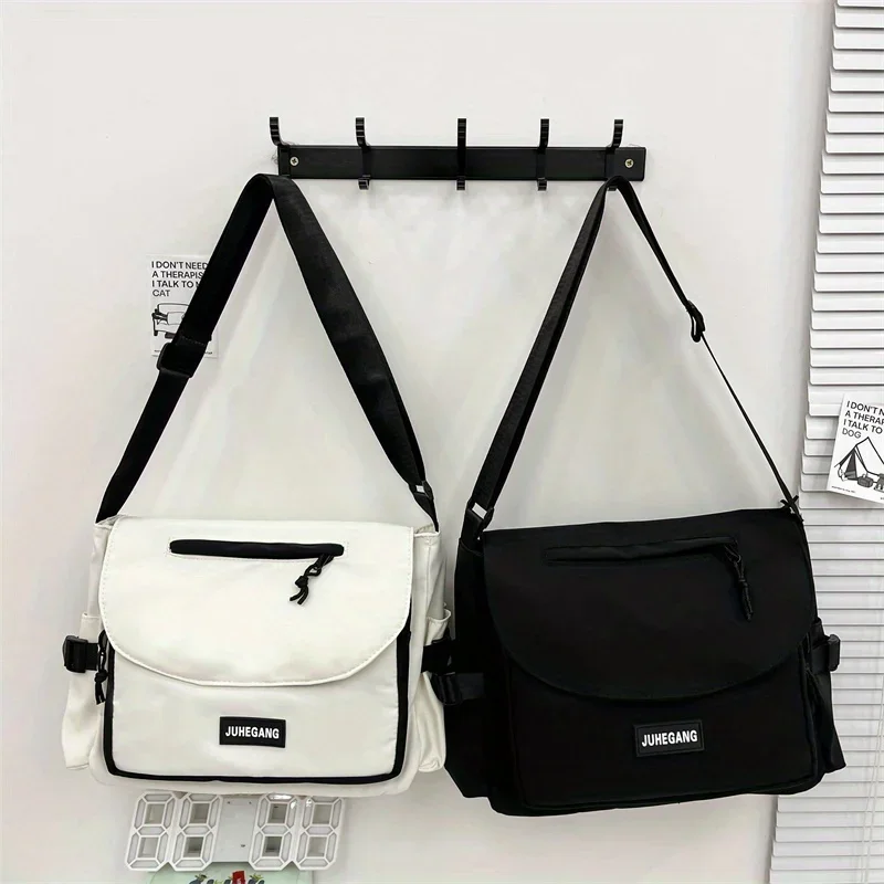 Nylon Campus Youth Messenger Bag, Umhängetaschen mit großem Fassungsvermögen, lässige Handtasche Umhängetasche für Teenager Student Schoobag Satchel Image