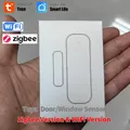 Tuya WiFi o ZigBee Sensore per porte e finestre Smart Home Rilevatori di porte aperte e chiuse senza fili APP Allarme remoto Funziona con Yandex Alexa