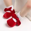 0-18M Neugeborenen Baby Mädchen Schuhe Samt Rot Weihnachten 0-18M Prinzessin Mädchen Baby Schuhe bogen Erste Wanderer