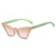 New 2025 Cat Eye Sunglasses For Women Vintage Trendy Colorful Sun Glasses Luxury Shades Female UV400(Pink Green)