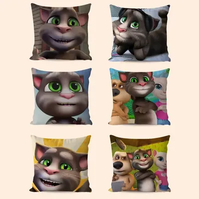 Talking T-Tom Cat Kissenbezug Zoll Bauernhaus Dekor Home Dekokissenbezüge für Couchdekorationen Image