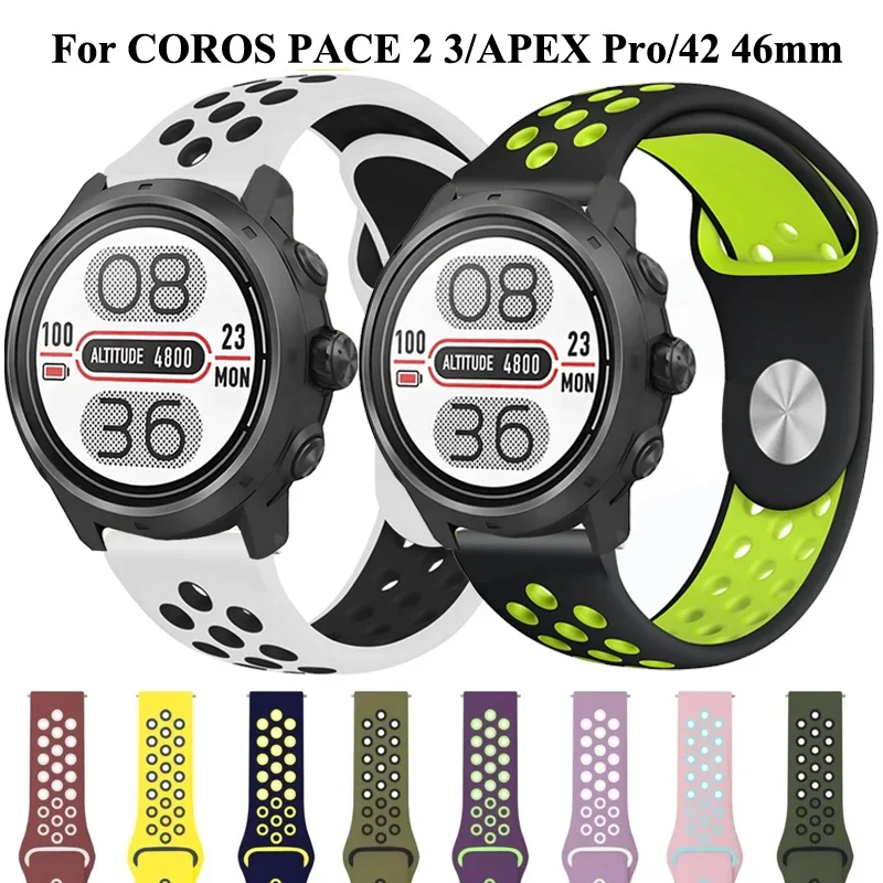 20 MM 22 MM Silikon Armband Für COROS PACE 3 2 Sport Armband Für COROS APEX 2 Pro APEX 46mm 42mm Ersatz Bunte Armband Image