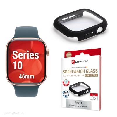 DISPLEX Displayschutzglas "Smartwatch Glass All-In-One Protector Full Body", schwarz (transparent, schwarz), B:9,00cm H:1,40cm T:13,50mm, Displayfolien, Displayschutzfolie, Schutzfolie, Bildschirmschutz, kratz- & stoßfest Image