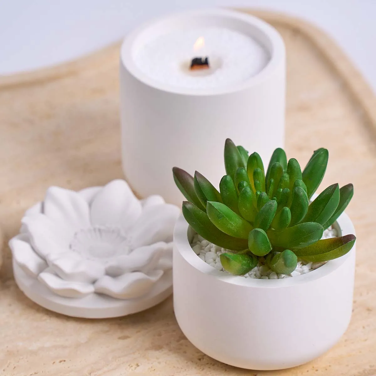 Kreativität Zylinder Kerze Tasse Silikon Form DIY Blume Form Blumentopf Gips Harz Lagerung Box Handwerk Casting Formen Wohnkultur Image