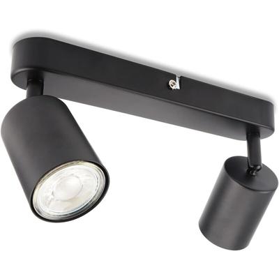 Ersandy - led Deckenleuchte mit 2 Flammen, schwenk- und verstellbarer Wandspot, GU10 (ohne Image