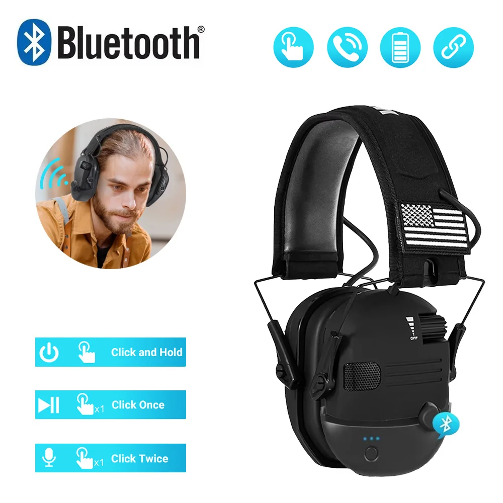 Bluetooth Taktische Elektronische Anti-lärm Schießen Headset Jagd Ohrenschützer Freisprechen Gehörschutz Headset Image