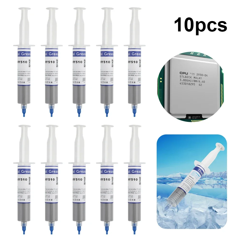 HY510 GPU CPU thermal paste, GPU thermal conductivity composite silicone grease, CPU chipset cooling, CPU gray cooler 1-10pcs