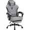 Gaming Chair,Computer Chawith Pocket Spring Cushion, Office Chair with Footrest,Reclining Gaming Chairs for Adults 250LBS (Grey)