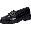 Mokassin WALDLÄUFER "H-SERENA", Damen, Gr. 7 (40,5), schwarz, Lackleder, glänzend, modisch, Schuhe, Slipper, Komfortschuh mit Schmuckspange, G-Weite