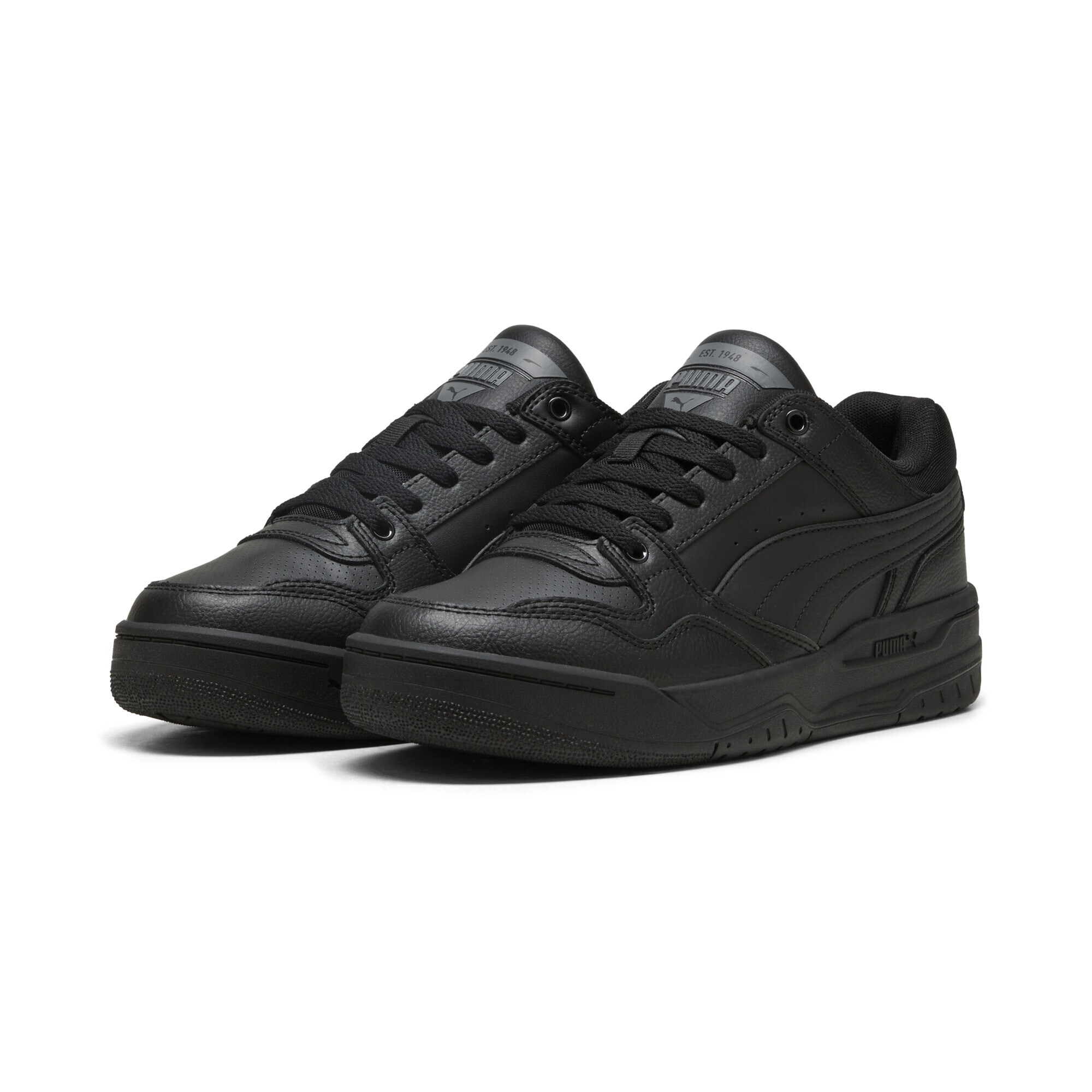 Sneaker PUMA "Rebound Retro Sneakers Erwachsene", Damen, Gr. 48, schwarz (schwarz cool schwarz gray), Obermaterial: Textil, Kuhleder, Synthetik, Leder; Futter: Textil; Innensohle: Textil; Laufsohle: Gummi, Schuhe Sneaker