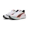 Laufschuh PUMA "Pounce Lite Laufschuhe Erwachsene", Gr. 40, weiß glowing rot, Obermaterial: Textil, Synthetik; Futter: Textil; Innensohle: Textil; Laufsohle: Gummi, Schuhe