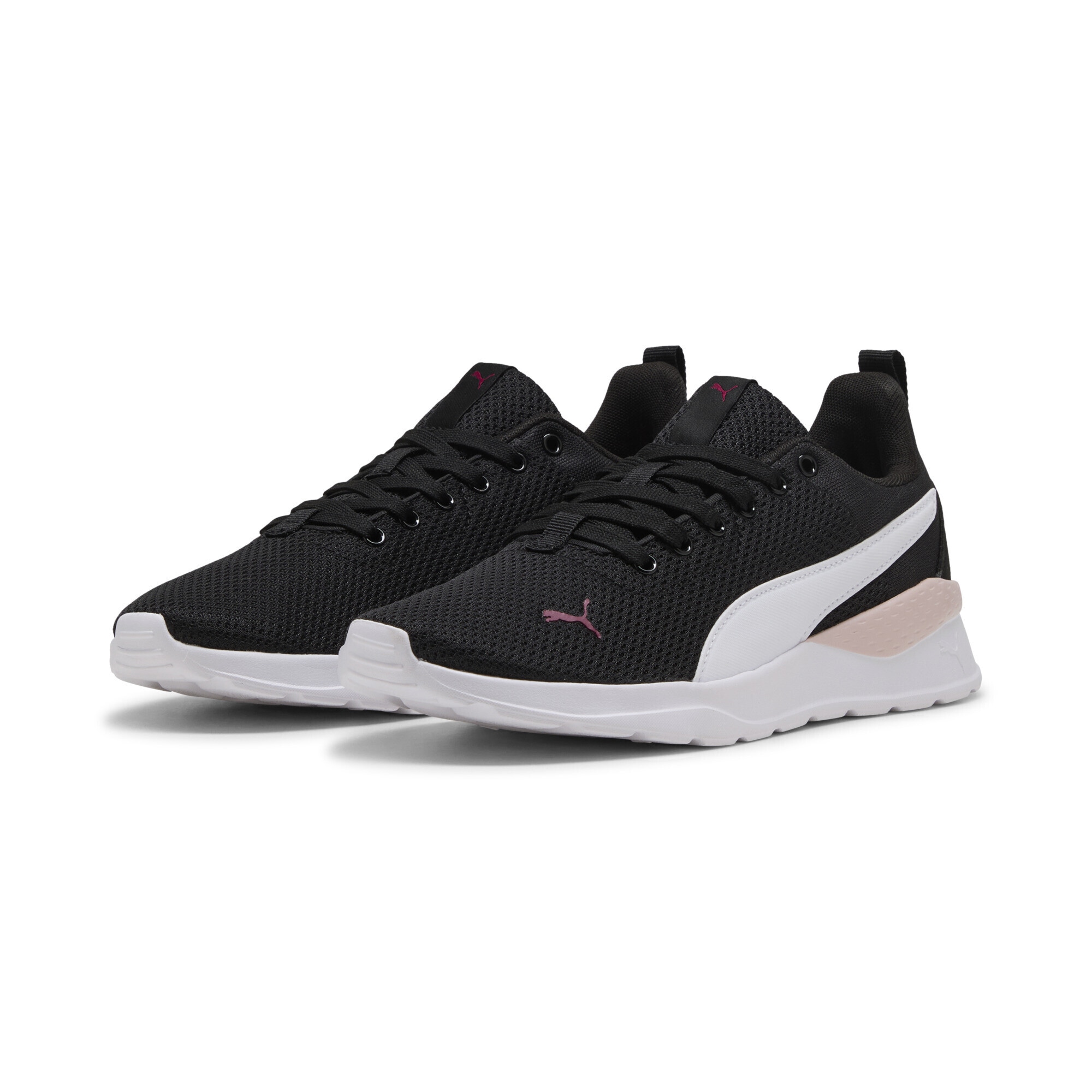 Sneaker PUMA "Anzarun Lite Sneakers Erwachsene", Herren, Gr. 47, weiß (schwarz, weiß berry pink), Obermaterial: Synthetik, Textil; Futter: Textil; Innensohle: Textil; Laufsohle: Synthetik, Gummi, Schuhe Sneaker