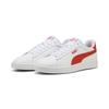 Sneaker PUMA "Smash 3.0 L Sneakers Erwachsene", Gr. 38.5, weiß fierce rot, Obermaterial: Leder, Synthetik; Futter: Textil; Innensohle: Textil; Laufsohle: Gummi, Schuhe