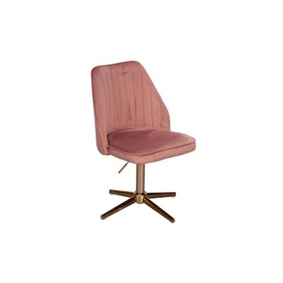 KADIMA DESIGN Schreibtischstuhl Rosa Samt Design Drehstuhl mit Lehne, Schalenstuhl 120 kg Höhenverstellbar, Arbeitsstuhl ohne Rollen, Stuhl Schreibtisch Image