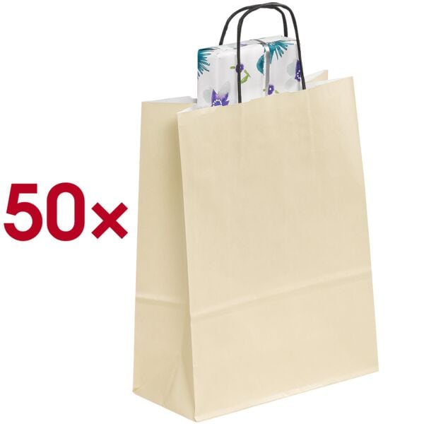 VP 50 Stück Papier-Tragetaschen »Toptwist« 24,0 x 11,0 x 31,0 cm gold, 24x31 cm Image