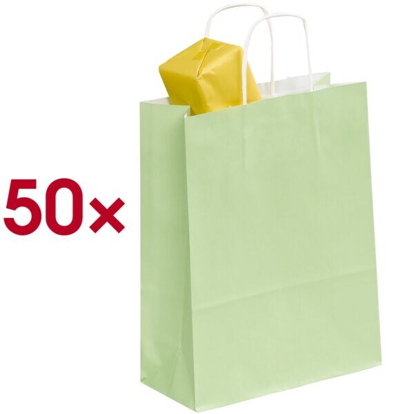 VP 50 Stück Papier-Tragetaschen »Toptwist« 24,0 x 11,0 x 31,0 cm grün, 24x31 cm Image