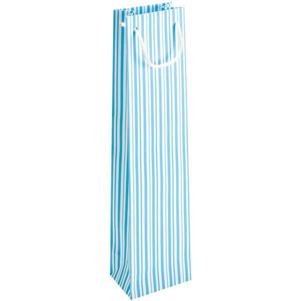 VP 25 Stück Flaschenbeutel gestreift 9,5 x 38,0 cm türkis, 9.5x38 cm