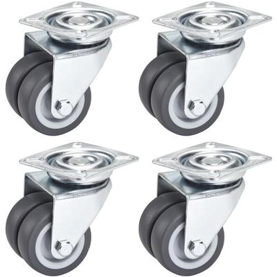 4er Set Doppel-Lenkrolle ø 50 mm 4x ohne Bremse, Tragkraft max. 100 kg pro Rolle Image
