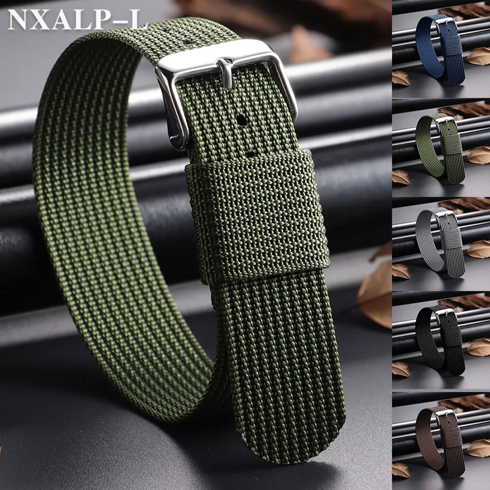 Herren-Uhrenarmband aus geripptem Nylon, 18 mm, 20 mm, 22 mm, für Seiko, Rolex, für Omega-Armband, universelles Sport-Smartwatch-Armband Image