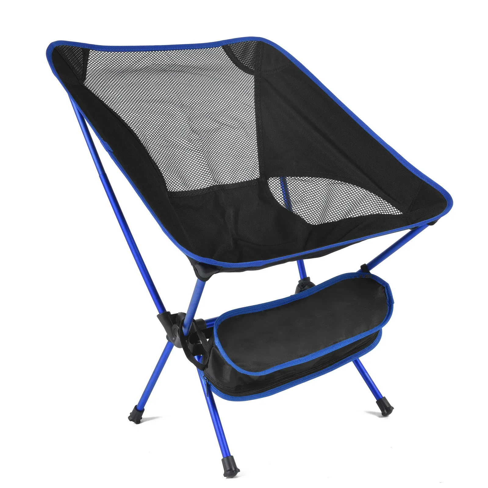 Leichter, zusammenklappbarer Campingstuhl, tragbarer Outdoor-Stuhl aus Aluminiumlegierung mit fauler Rückenlehne, faltbares Design zum Angeln, Wandern