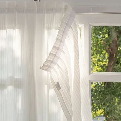 New Elegant Sheer Blinds with Hook-and-Loop Luxury No-Drill Vertical Sheer Panel Curtain Self-Adhesive Privacy Sheer Curtain